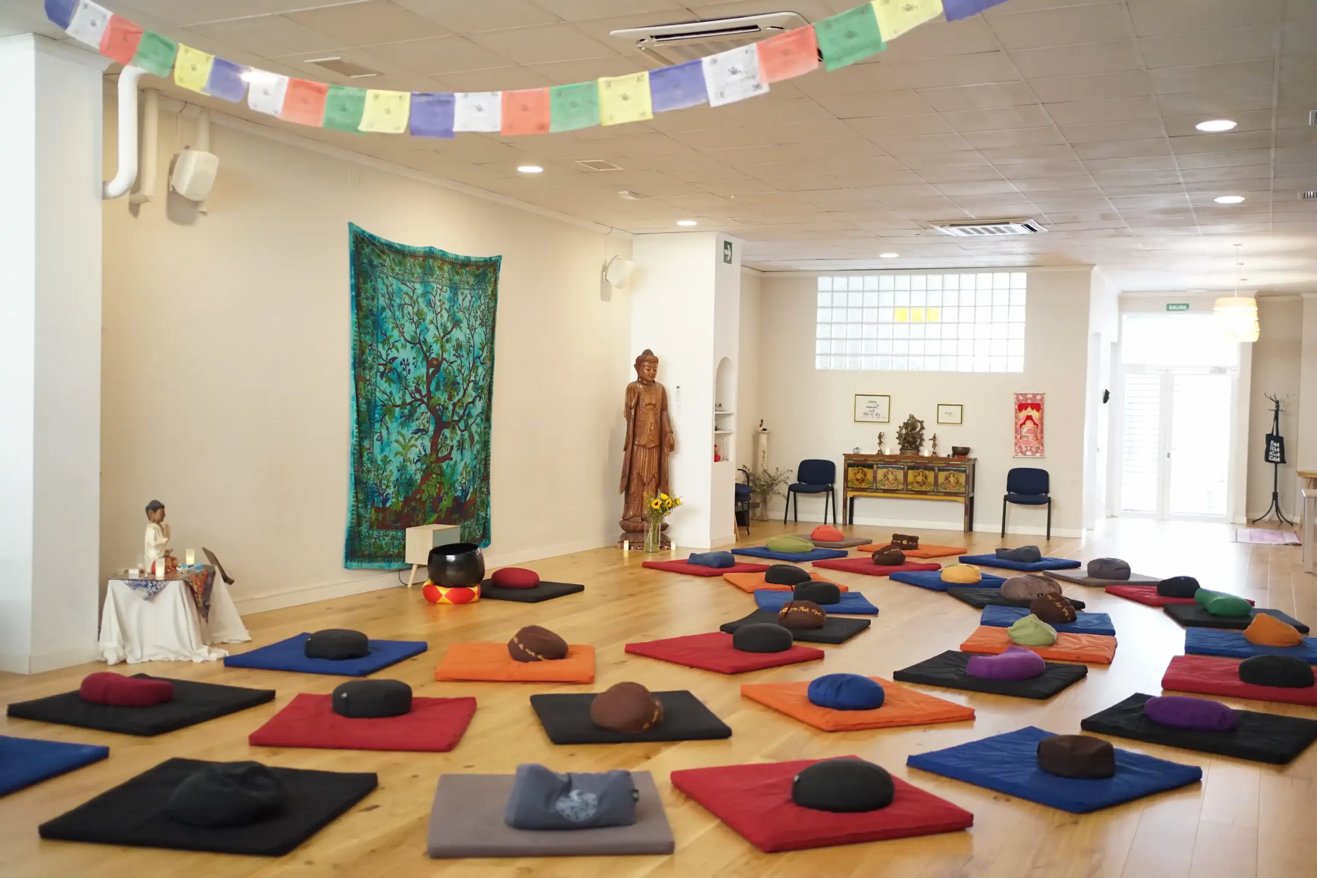 Interior de Sala Dana centro de meditación en Madrid
